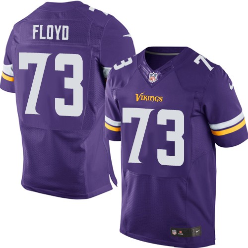 Men's Elite Sharrif Floyd Nike Jersey Purple Home - #73 NFL Minnesota Vikings